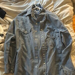 Vintage Wrangler gingham button-up shirt